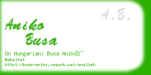 aniko busa business card